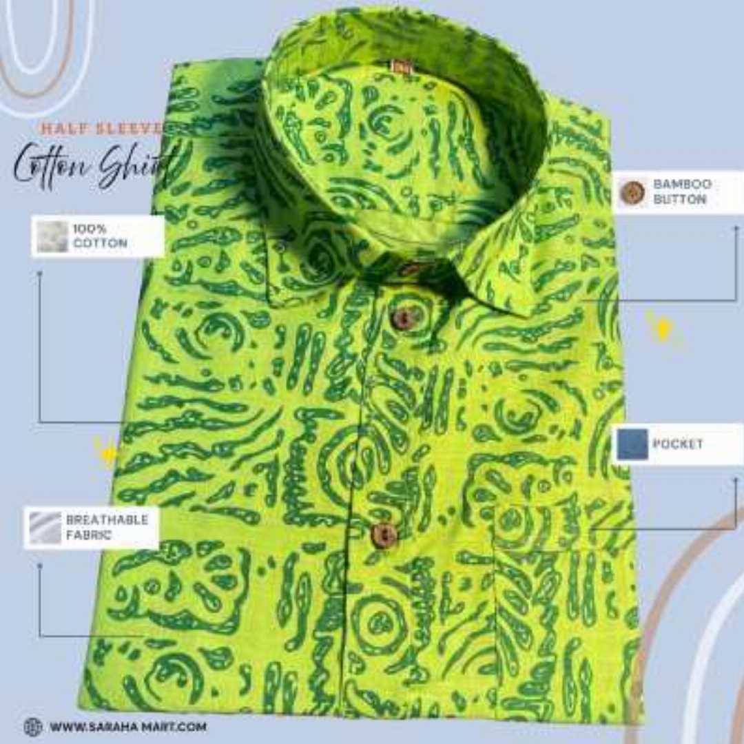 Arong,Cotton,Half,Sleeve,Shirt