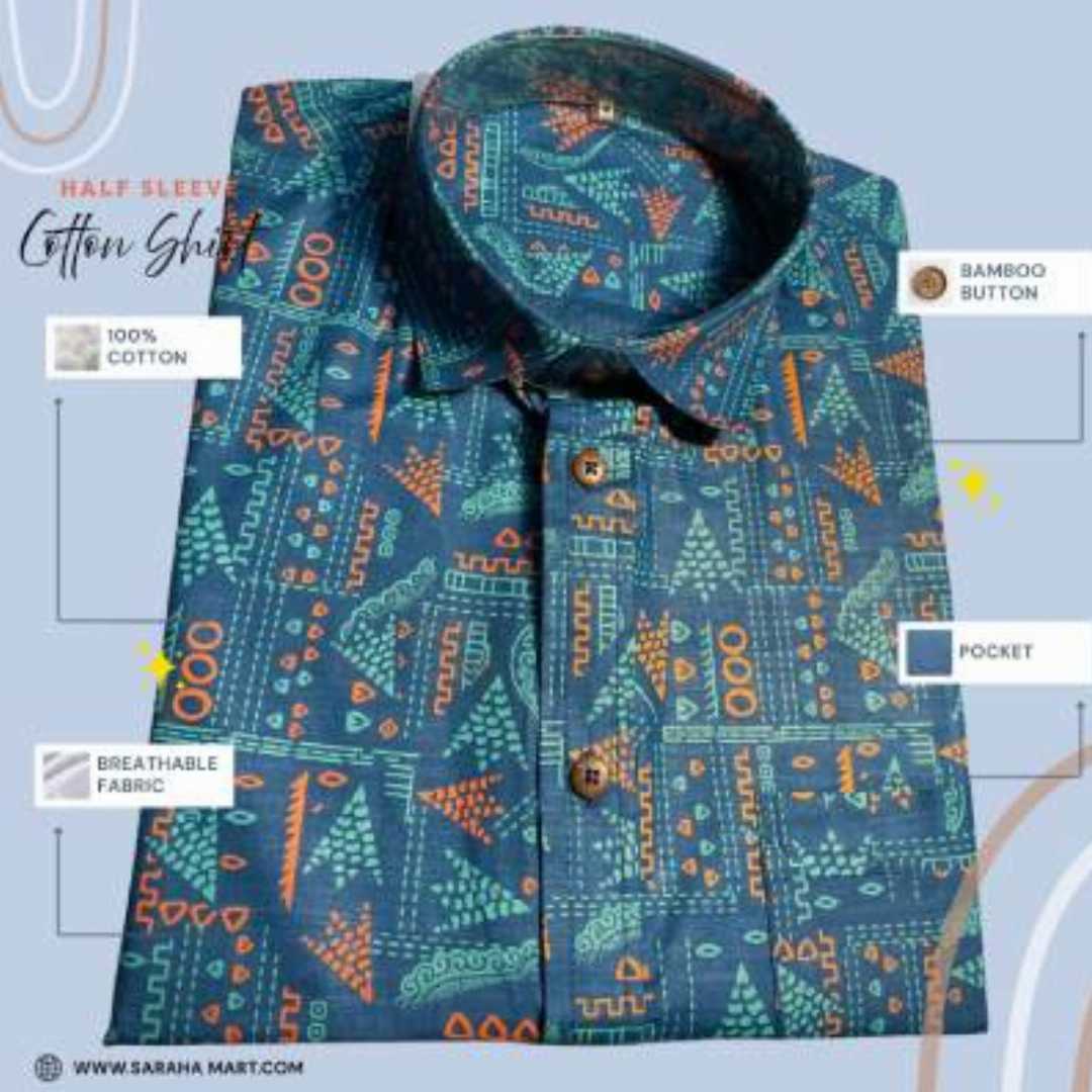 Arong,Cotton,Half,Sleeve,Shirt