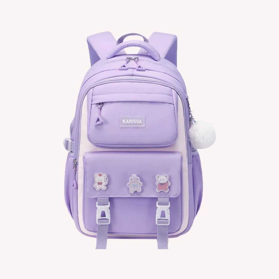 Waterproof,Kids,4-Compartment,School,Bags,(Purple)